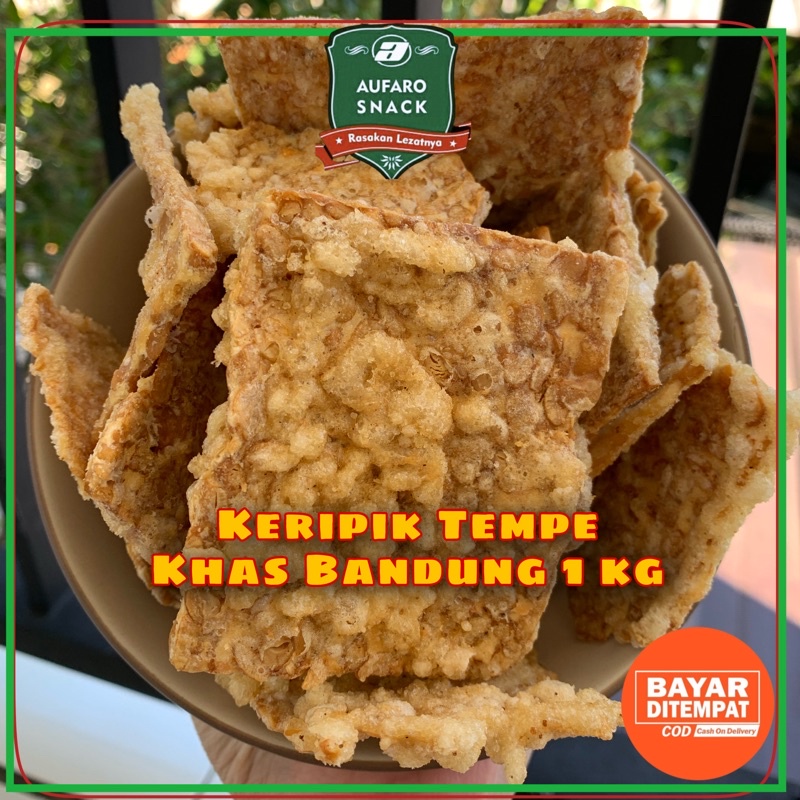 1 KG KERIPIK TEMPE KHAS BANDUNG KILOAN PEDAS RENYAH AUFARO SNACK