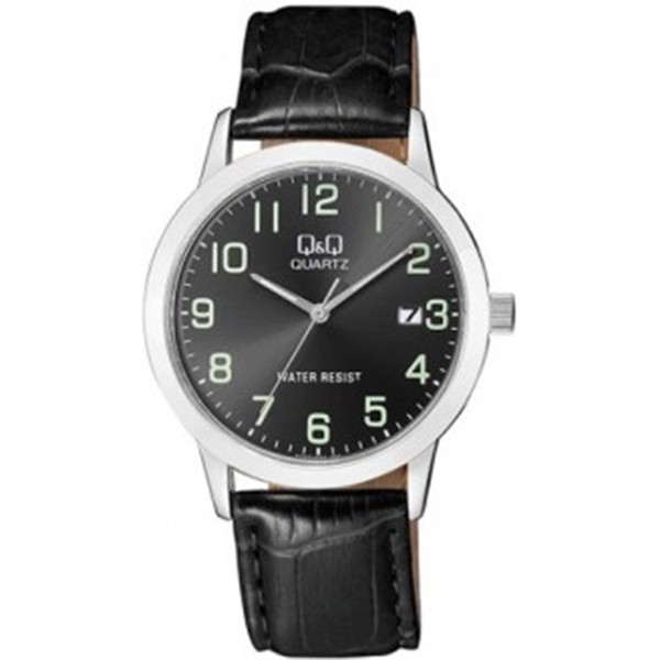 SALE Jam Tangan Pria Stylist Classic Kulit Leather Tanggal Analog Original Q&amp;Q QnQ QQ A462 A462J Series