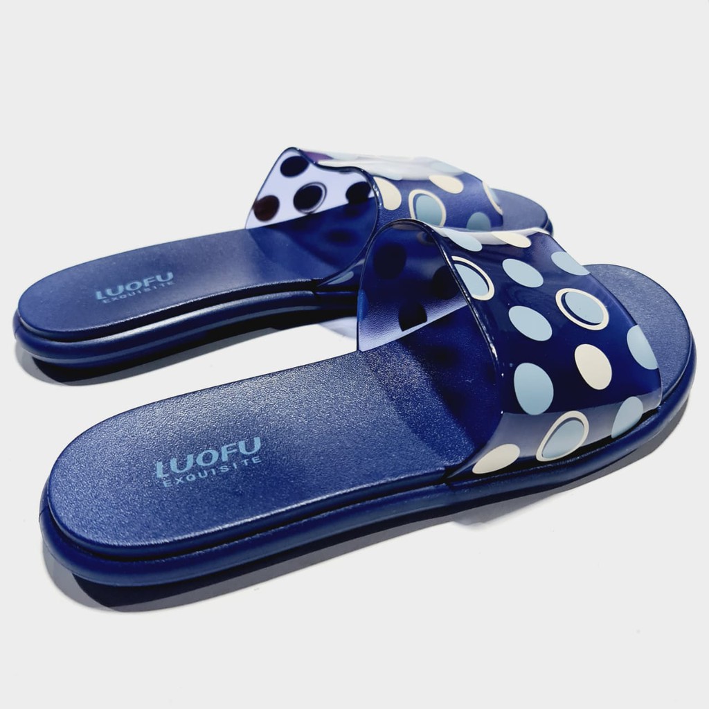 LUOFU ORIGINAL jelly sandal karet empuk murah selop wanita import sendal cewek F2314E04S