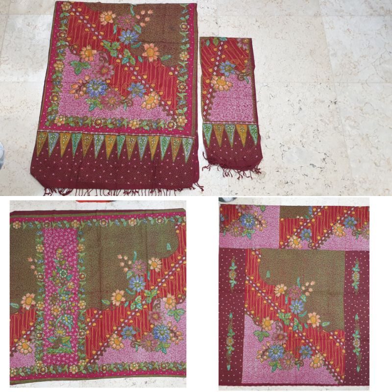 KAIN BATIK SARIMBIT PREMIUM 4 PCS SELENDANG KEMEJA ROK