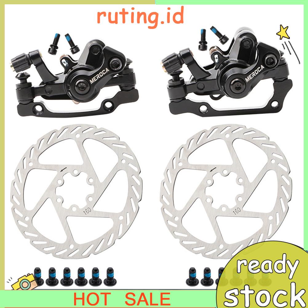 (Ruting) Meroca Set Kaliper Rem Cakram Depan / Belakang Sepeda Mtb