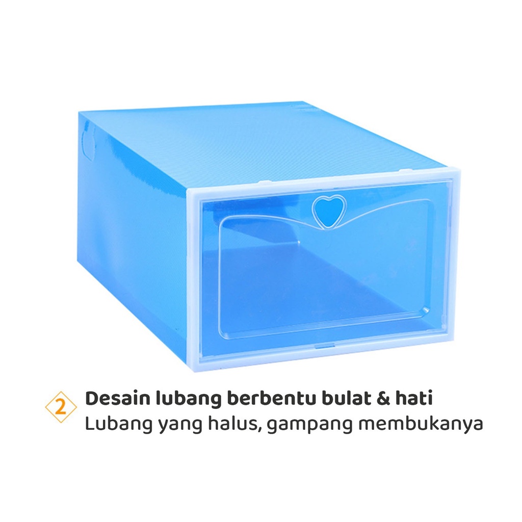 ☀ACCBAYI☀ KS01 Kotak Sepatu Premium Transparan Tebal Serbaguna Shoe Box Tempat Penyimpanan Sandal