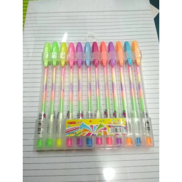 

Pulpen gel Blinkpen Pelangi isi 12 pcs unik