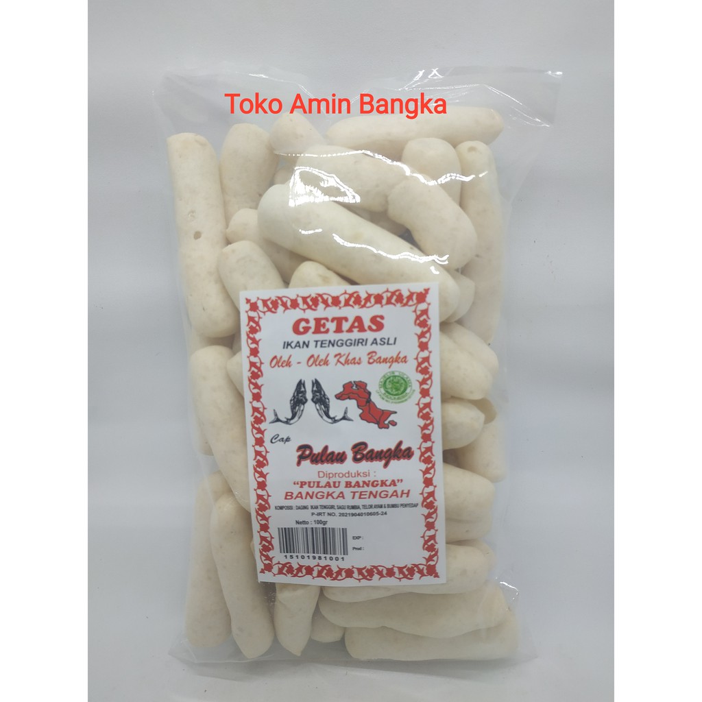 KERUPUK GETAS KHAS BANGKA CAP PULAU BANGKA BENTUK PANJANG 100 GRAM
