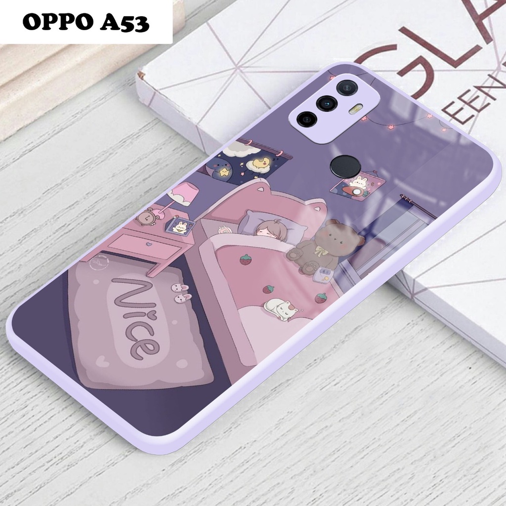 Softcase Glass Kaca Warna Lilac/Ungu Oppo A53 Terlaris [FC01] Case Oppo A53 - Silicon Oppo A53 - Sof
