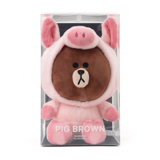 piggy brown plush doll