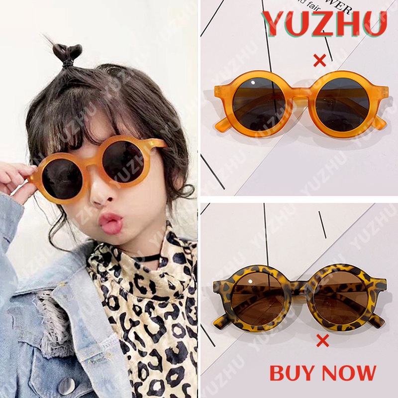 (YUZHU) TERSEDIA COD Kacamata Hitam Anak Korean Gaya Kacamata Hitam Bulat Cewek Sunglasses for kids