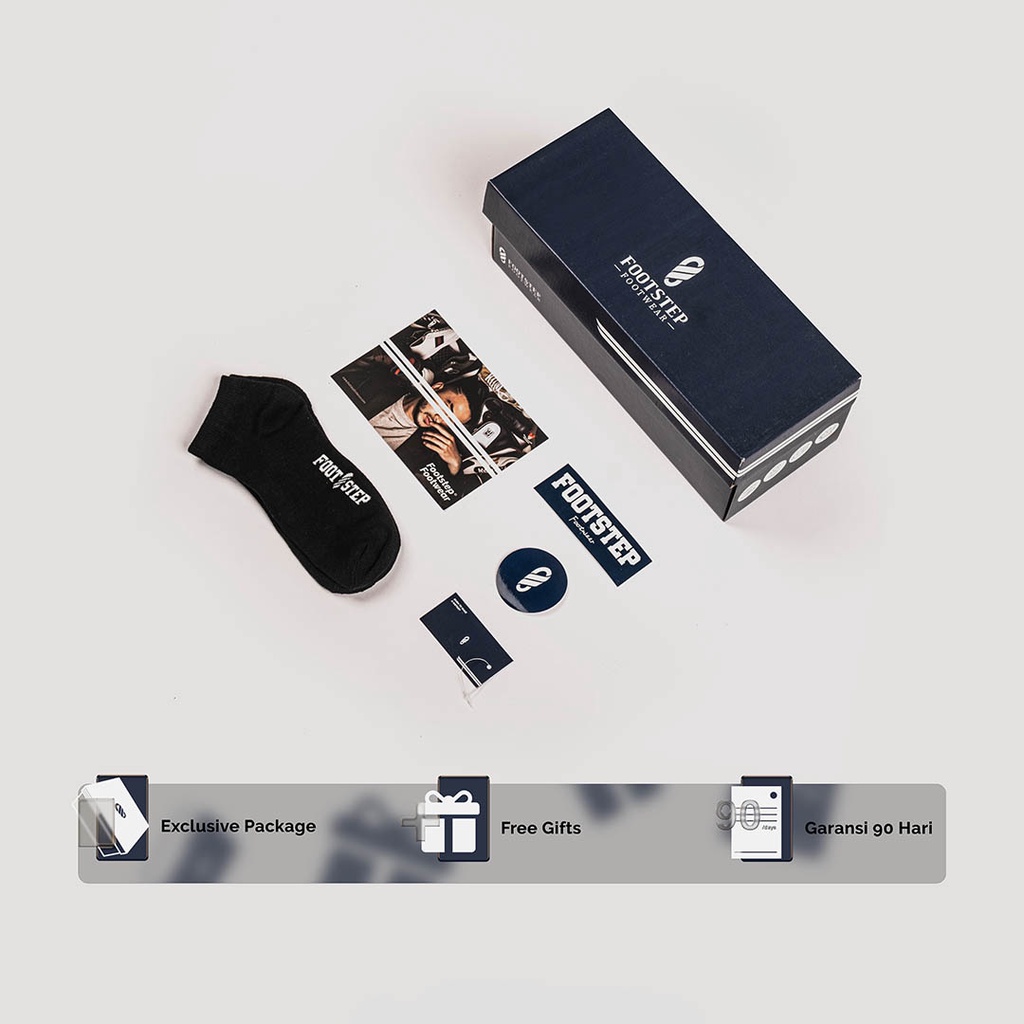 Sandal Pria Slide Footstep Footwear - Mono Black-7