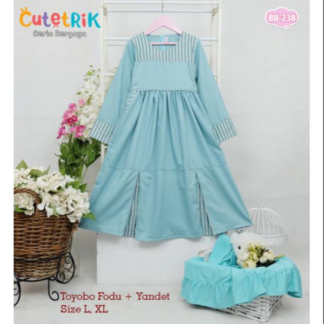  6 7tahun BB 238 Baju  Muslim Anak  Perempuan Gamis  Katun 