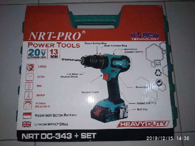 Dc343 Mesin Bor Beton 13mm Lithium Baterai Cordless 20v Dc-343 Nrt Pro