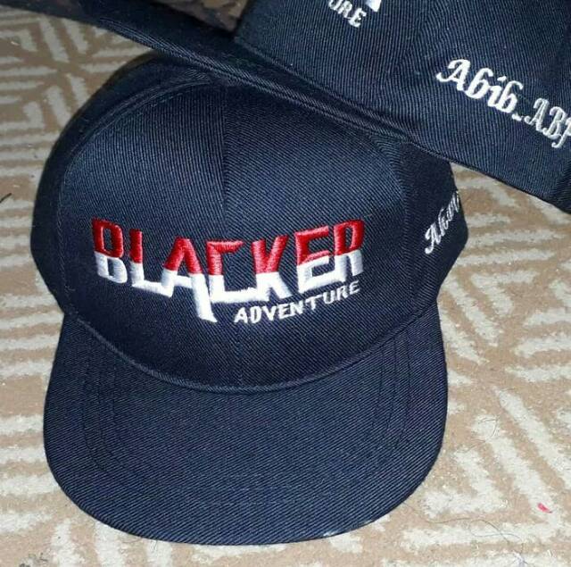 Topi snapback hitam polos distro