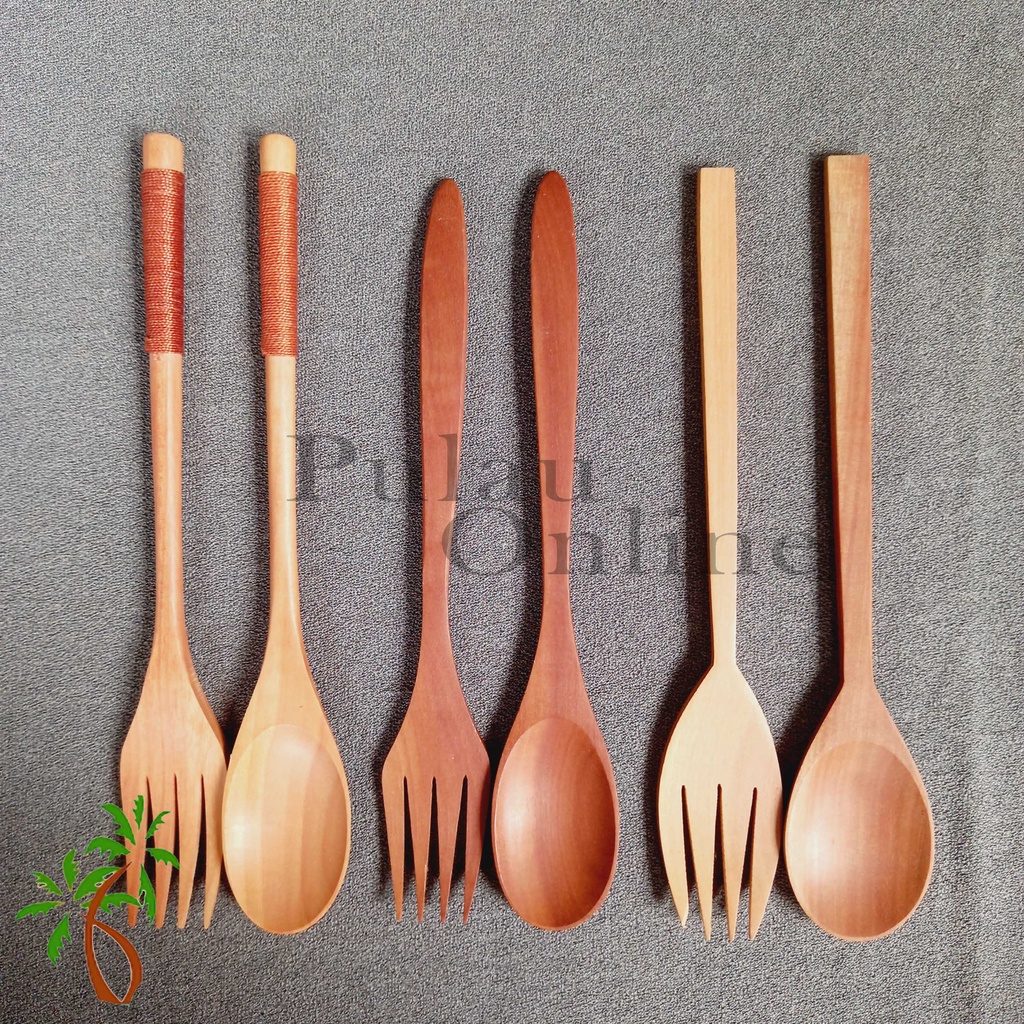 Set Sendok Garpu Kayu Korea / Sujeo Set / Alat Makan Jepang Set