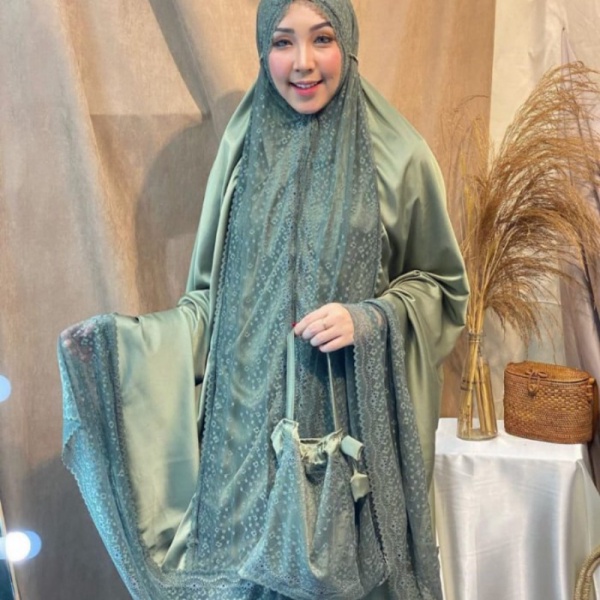 NEW//MUKENA DEWASA PREMIUM~MUKENA SILKY ORIGINAL~ANTAM PENGANTIN~JUMBO - Putih jumbo Murah