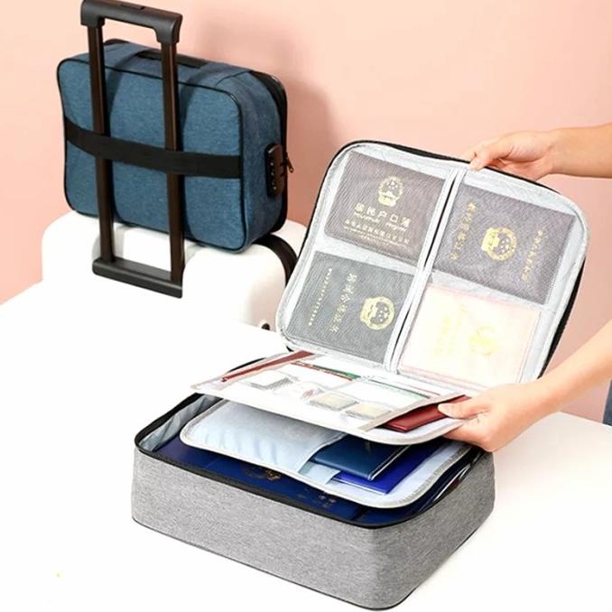 

Office & Stationery | Document Organizer | Tas Tempat Penyimpanan File Dokumen Travel Bag Storage Security Lock | Best Seller