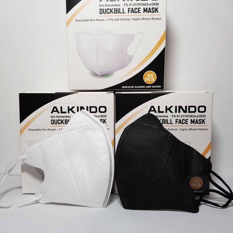 MASKER DUCKBILL ALKINDO 4 PLY PREMIUM DISPOSABLE FACE MASK ISI 50 PCS