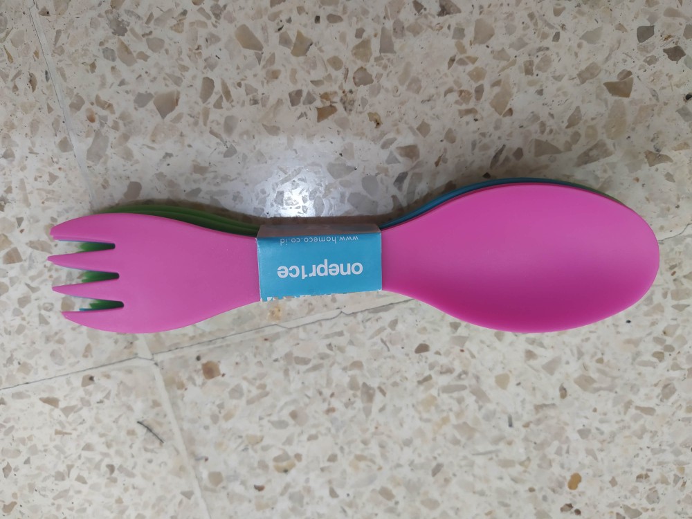 Technoplast Spoon Fork 2 In 1 Tropical 6 Pcs