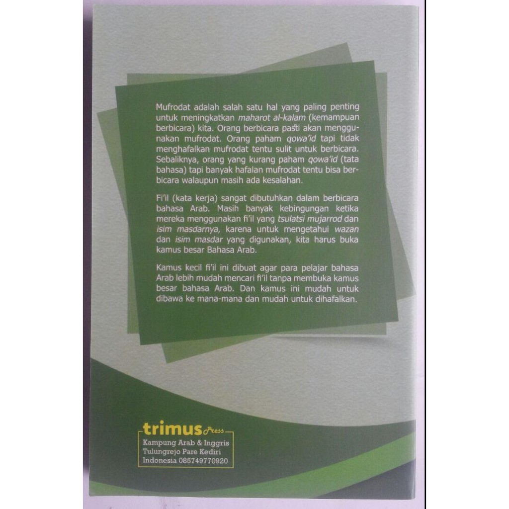 Free Gambar Buku Kamus Fiil Kata Kerja Arab Indonesia Terbaru oleh KataCinta.Co
