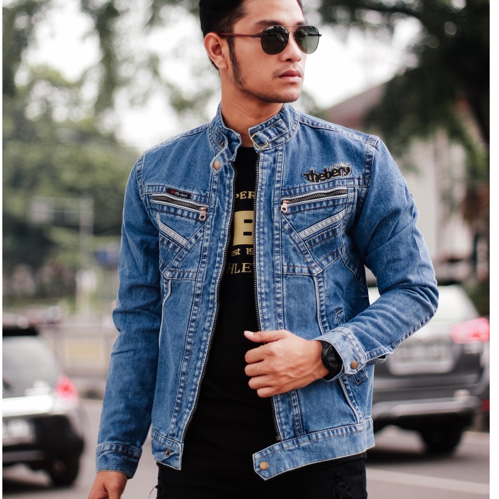 [COD] Jaket Jeans Pria TB Kerah Original Termurah