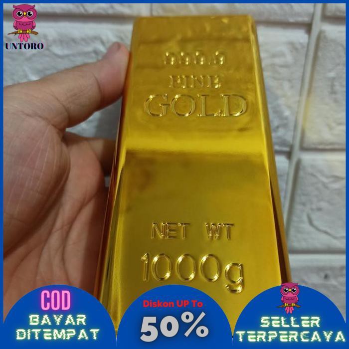 BISA BAYAR DITEMPAT mainan emas batangan 1000g palsu TERLARIS