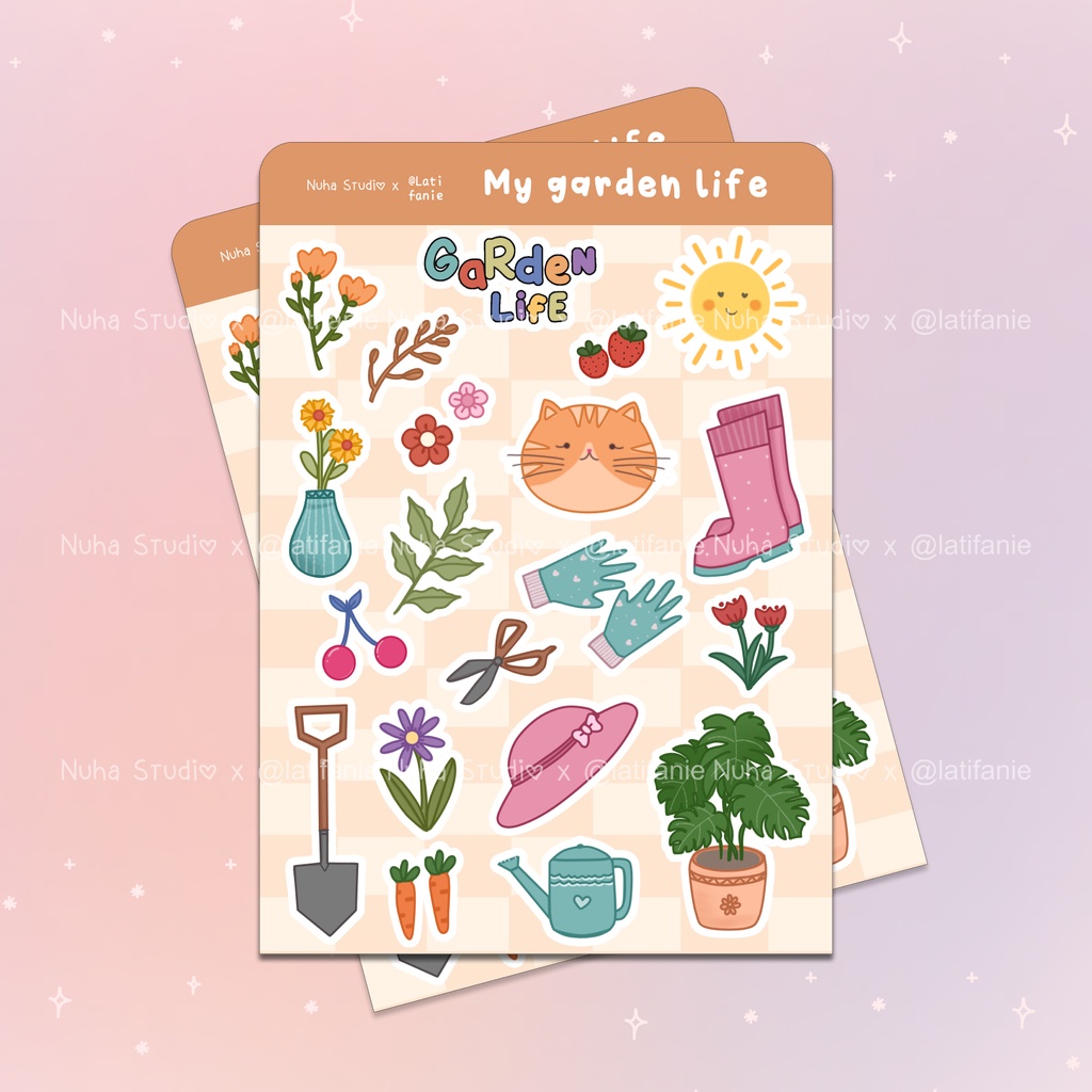 

Sticker by Latifanie | My Garden Berkebun Kebun Bunga Pot Cat Kucing Vas | Aesthetic Sticker Estetik Stiker HP Laptop Botol Cute Waterproof Scrapbook Diary Journal Bujo Anti Air