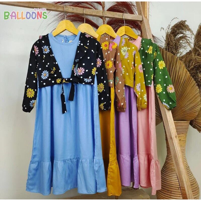 Dress Gamis Rayon Anak by Balloons | Baju Lebaran