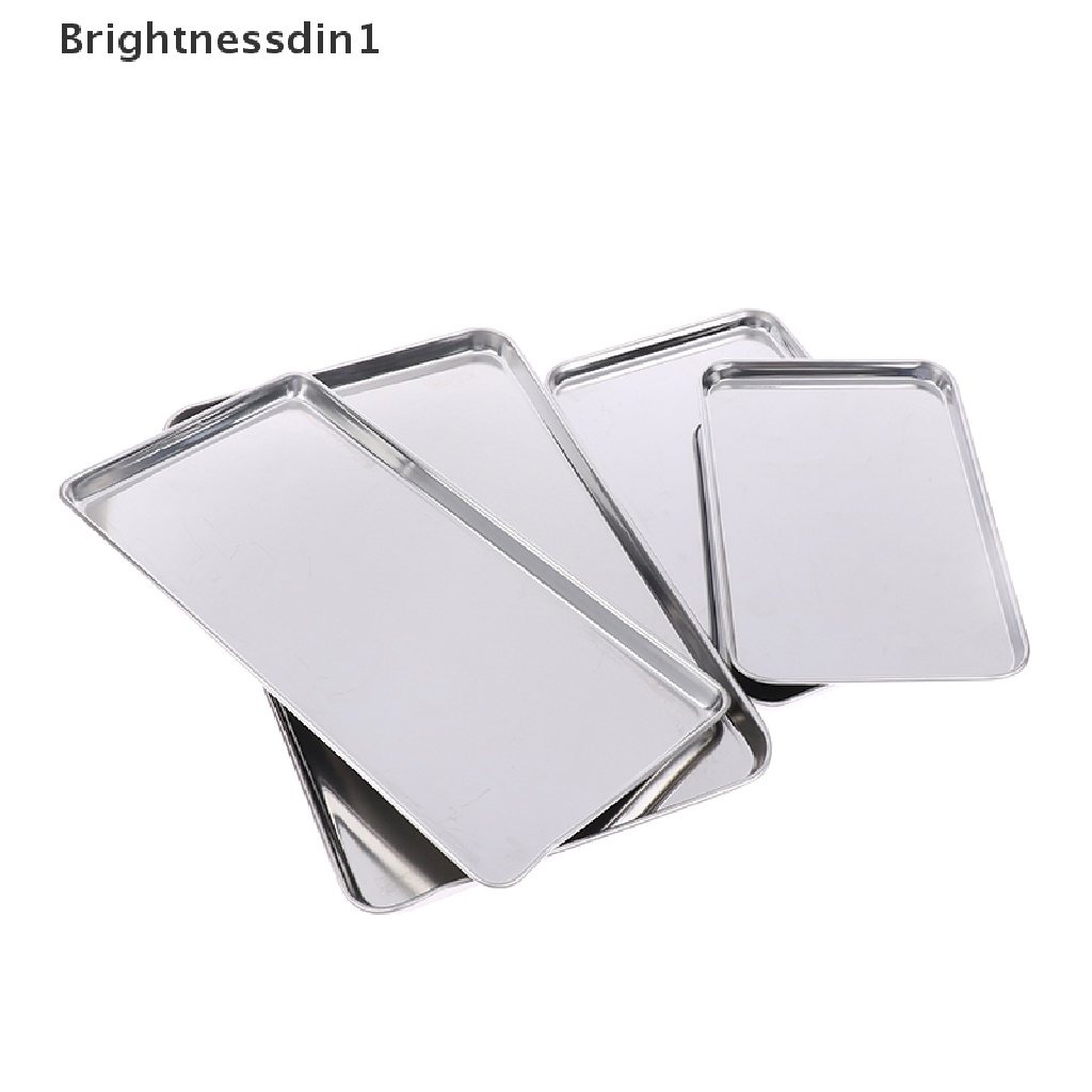 (Brightdin1) Nampan Persegi Panjang Bahan Stainless Steel Untuk Dapur