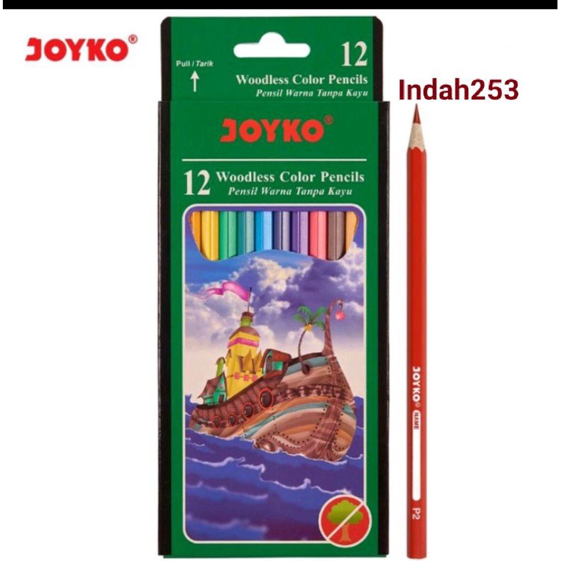 Pensil Warna Joyko Panjang 12 Warna CP 103