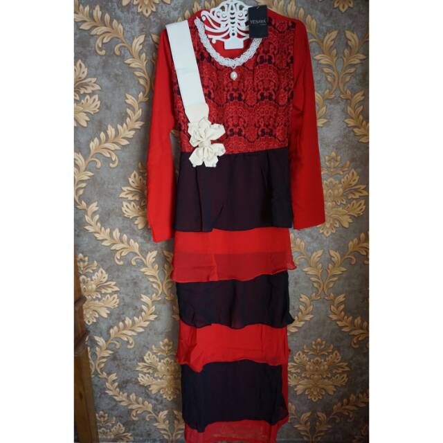 Dress Gamis Brukat Kondangan Pesta Yesaya Wanita New