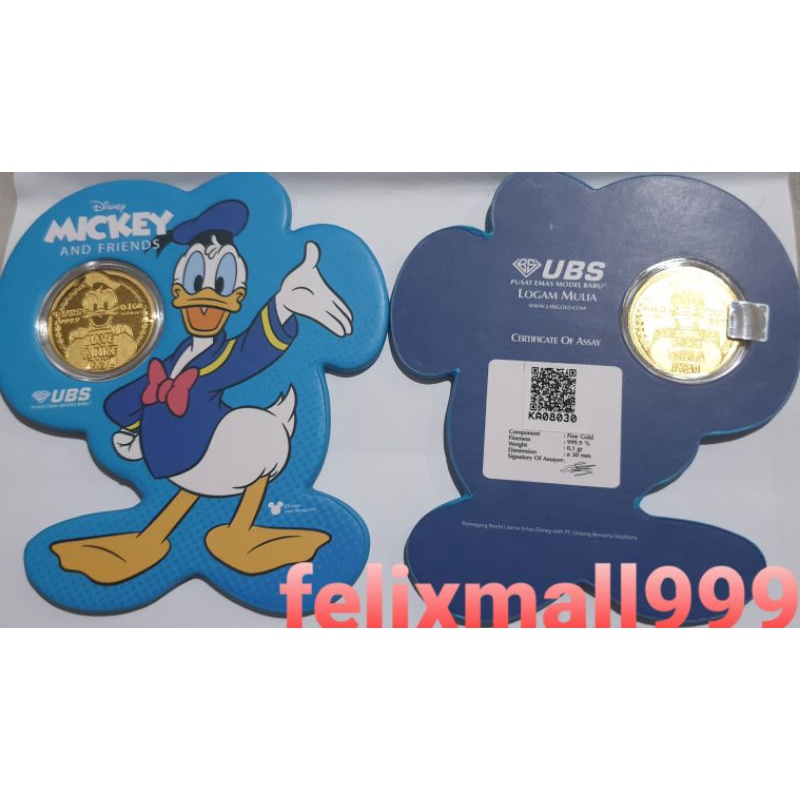 GIFT SERIES UBS DISNEY THIN 0.1 GR MICKEY MINNIE DONALD DAISY DUCK HELLO KITTY BT21 TIGER / LOGAM MU
