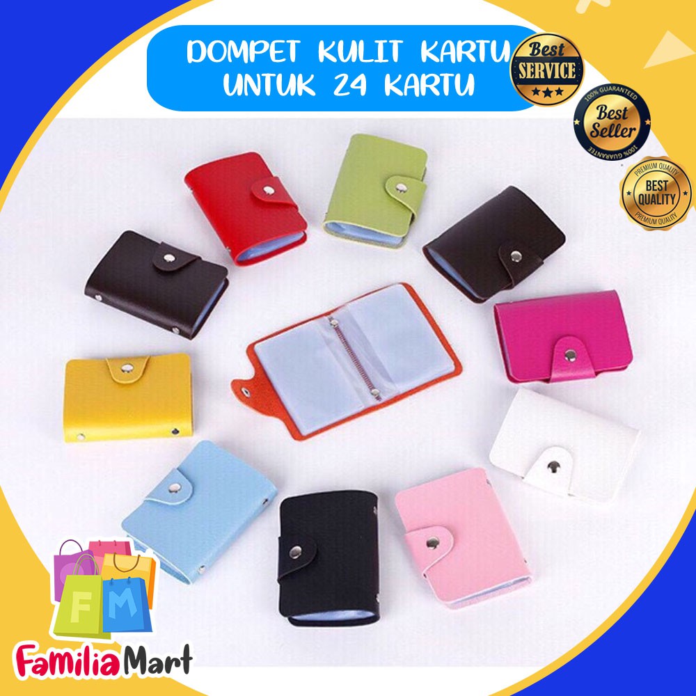 DOMPET KULIT KARTU NAMA SOUVENIR NAME CARD HOLDER ORGANIZER ISI 24 KARTU