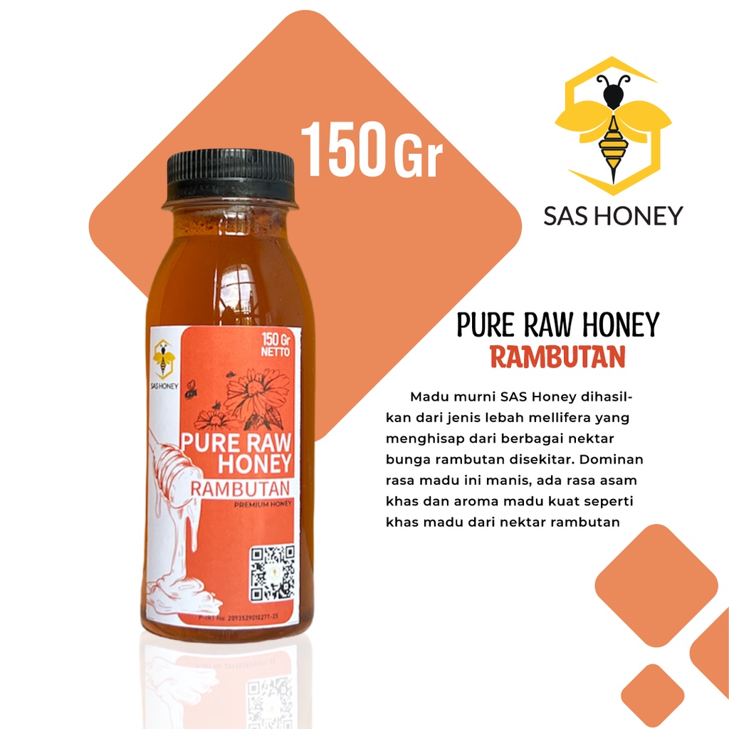 

Madu Asli Murni 150gr Sas Honey Nektar Bunga Rambutan