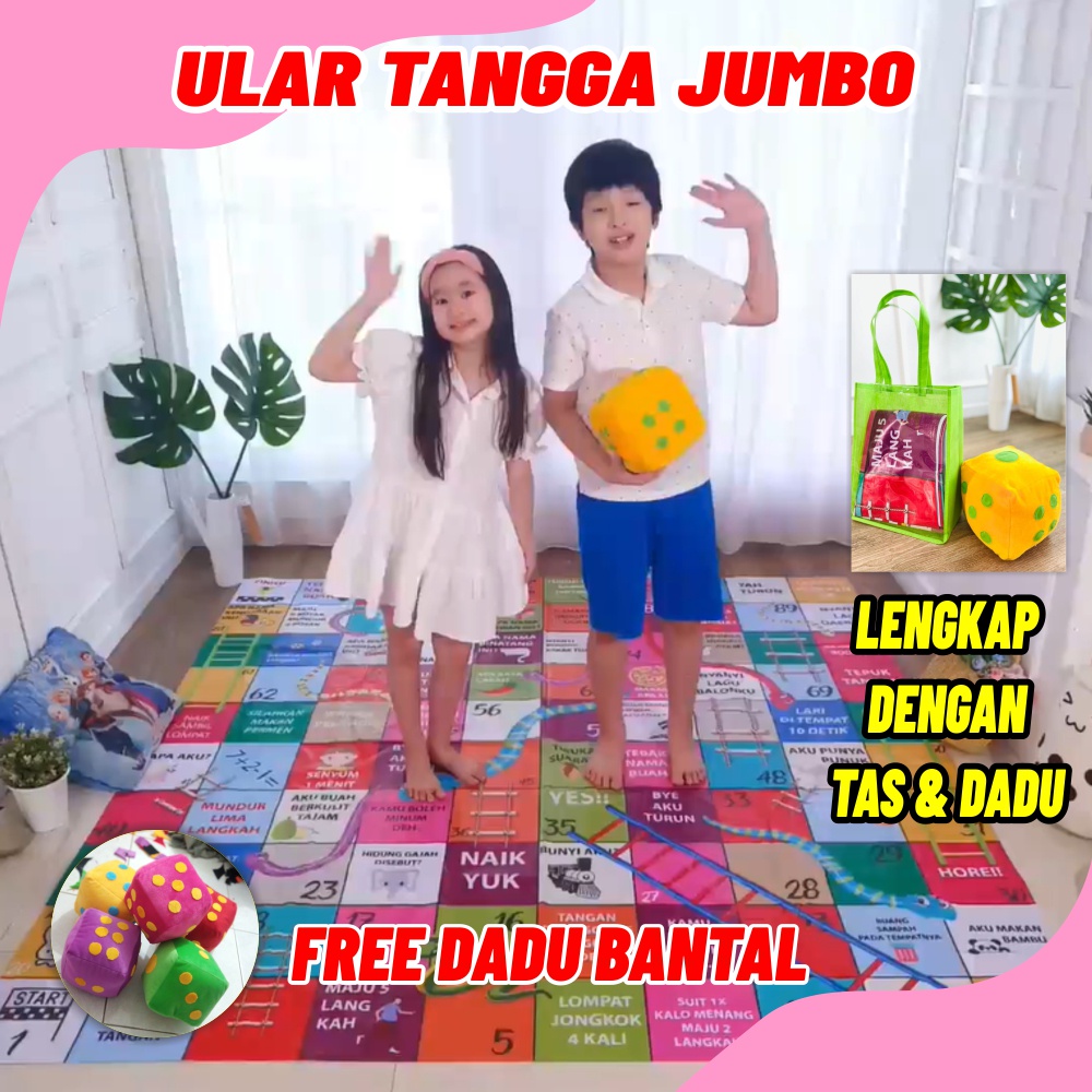 Sadaka Mainan Ular Tangga Mainan Board Game Ular Tangga 5 in 1 Catur Ludo Halma Catur