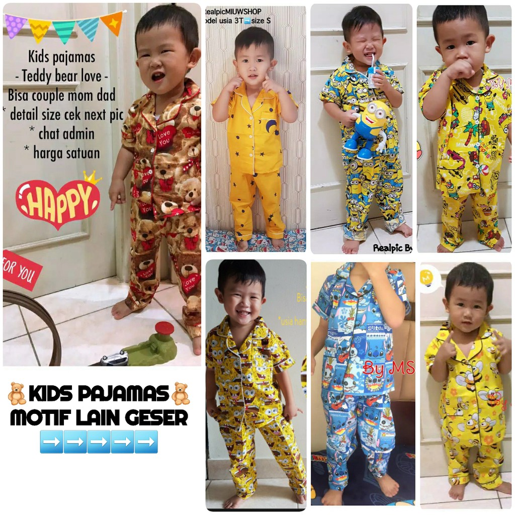 PIYAMA ANAK  KATUN  JEPANG baju  tidur balita bahan  katun  