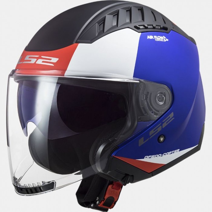 LS2 OF600 COPTER URBANE MATT BLUE RED | HELM HALF FACE