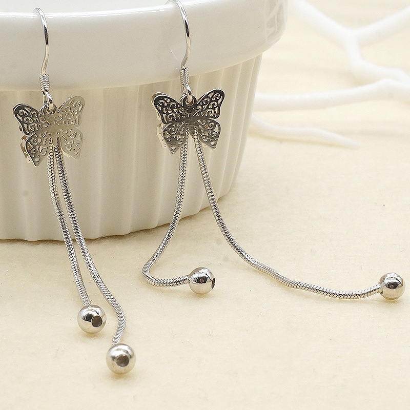 Anting Tusuk Gantung Temperament Bahan Sterling Silver 925 Desain Rumbai Warna Permen Gaya Korea Selatan Untuk Wanita