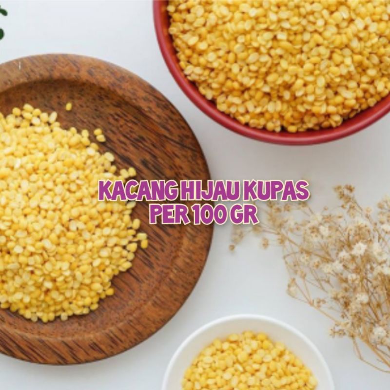 

Kacang Hijau Kupas Organik 100gr / Biji Bijian / Protein Nabati Mpasi