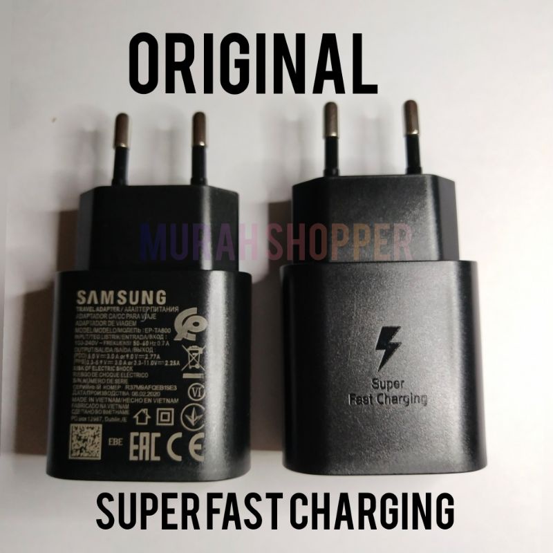 SAMSUNG NOTE 20 ULTRA.S21 ULTRA .KEPALA CHARGER  SUPER FAST CHARGING 25W ORIGINAL.BERGARANSI 1 BULAN