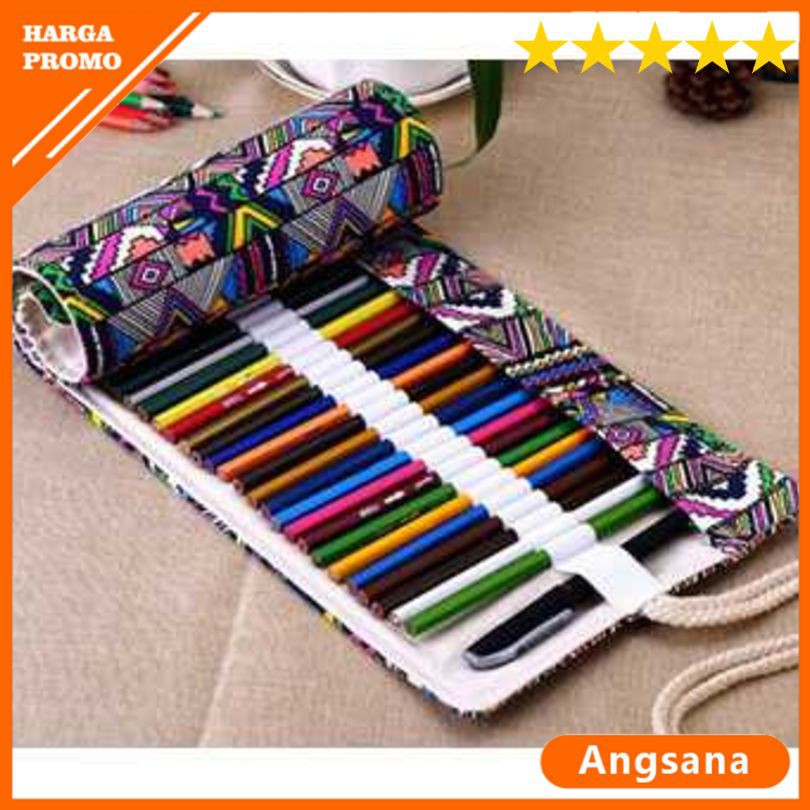 

Sale Tas Pensil Perlengkapan Menulis Gulung Canvas 48 Slot 20 x 56 cm