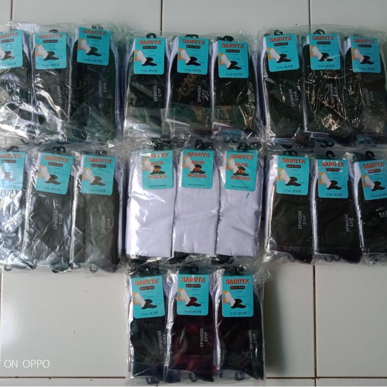 Kaos Kaki Sekolah Hitam Putih  Paket 1 Lusin