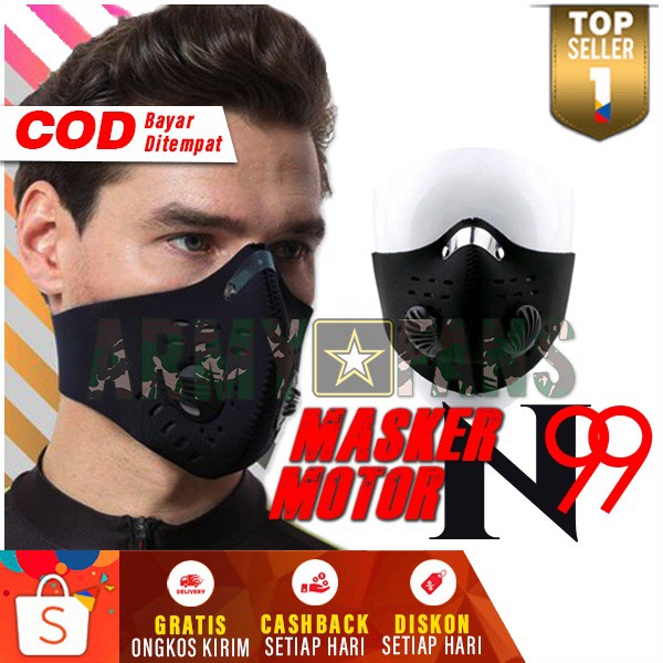  Masker  N99  Filter Karbon Anti Virus dan Polusi Supermask 