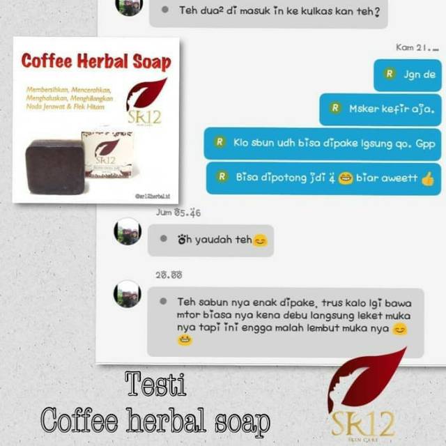 Sabun kopi soap coffee herbal SR12 BPOM