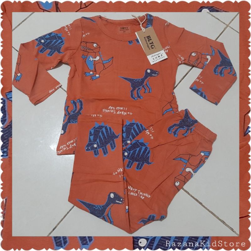Piyama Anak Import PP PREMIUM BLTG motif dino robot (model slim fit)