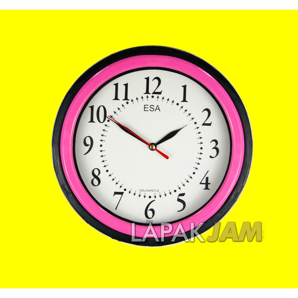 Jam Dinding Custom Polos Warna Pink Hijau Bagus Murah Dekorasi Dinding Wall Clock ESA 722