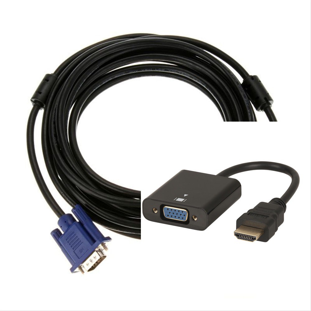 SATU PAKET Kabel HDMI To VGA 10 Meter Kabel HDMI To VGA 10 METER VGA TO HDMI