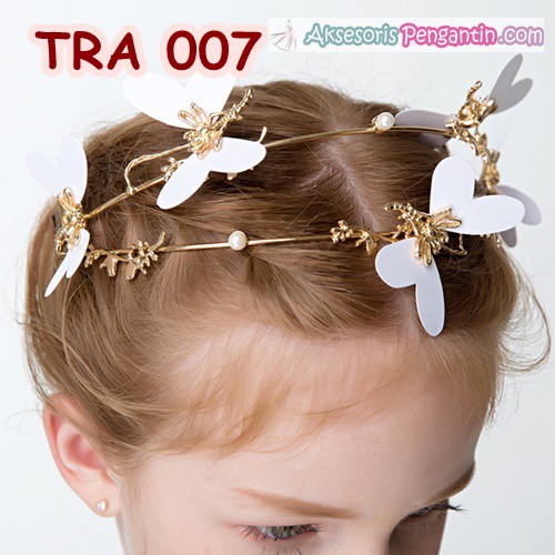 Aksesoris Bando Rambut Kupu Emas - Tiara Pesta Anak Modern - TRA 007