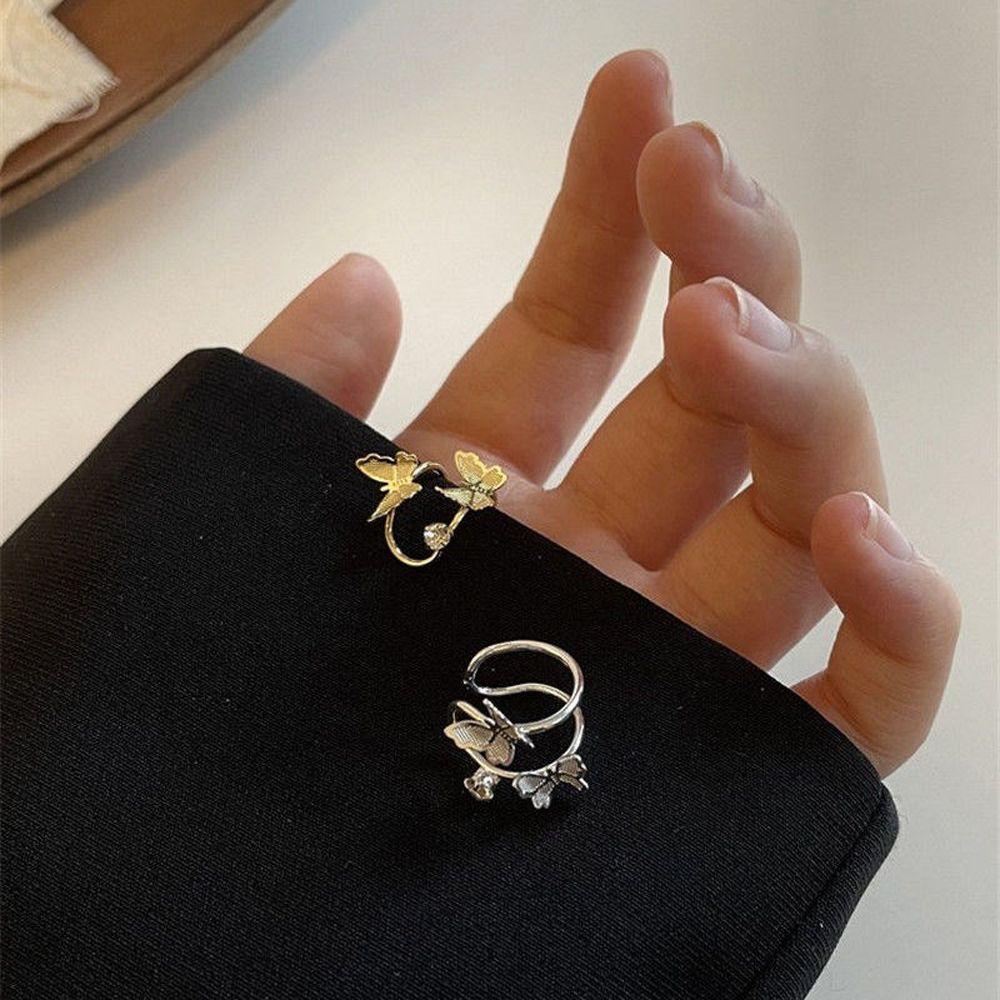 Mxbeauty Wanita Klip Anting Punk Vintage Pesta Kupu-Kupu Perhiasan Hadiah Logam Telinga Manset