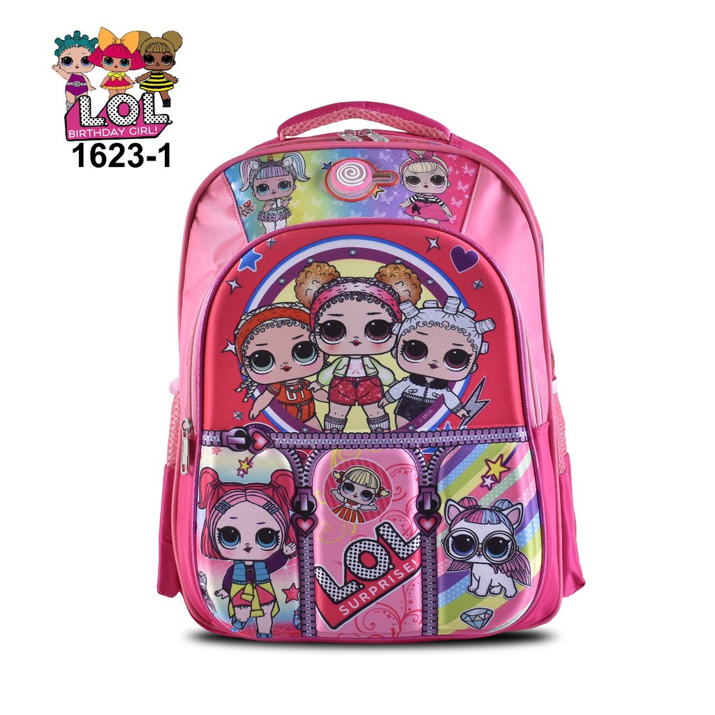 Tas Cartoon Anak Perempuan 9D Lampu 1623-1 Ukuran 16 Inch (Girls),[Frozen,LOL,Princesses,Minnie,DLL]