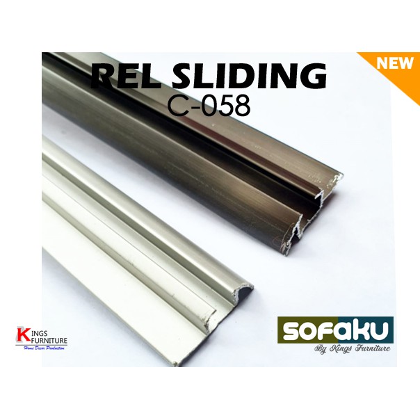 Rel Sliding 3m Baleno C-058 Pasangan Roda Orange - Sliding Door Pintu Perangkat Rel Lemari Slide