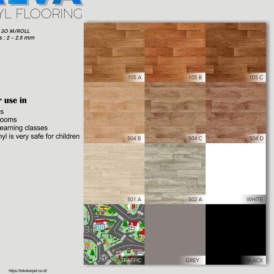 Karpet Lantai Alva / Karpet vinyl lantai Motif Kayu / Karpet Lantai Terlengkap / Vinyl Bravo