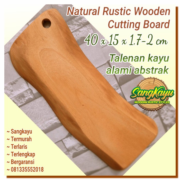 Talenan kayu rustic cutting board 40x15 properti foto kayu chopping bo